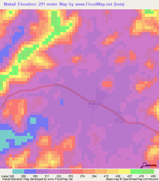 Makali,Sierra Leone Elevation Map