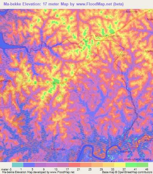 Ma-bekke,Sierra Leone Elevation Map