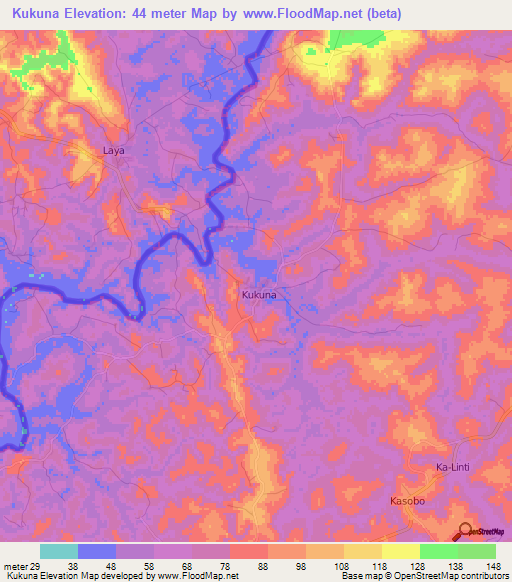 Kukuna,Sierra Leone Elevation Map