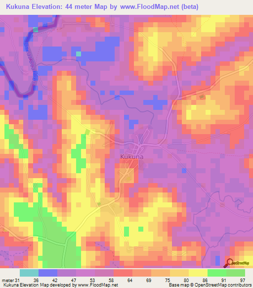 Kukuna,Sierra Leone Elevation Map