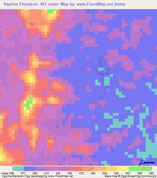 Kayima,Sierra Leone Elevation Map