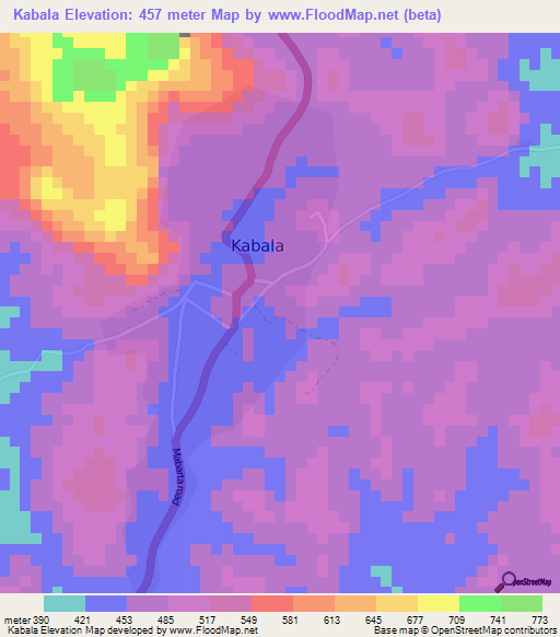 Kabala,Sierra Leone Elevation Map