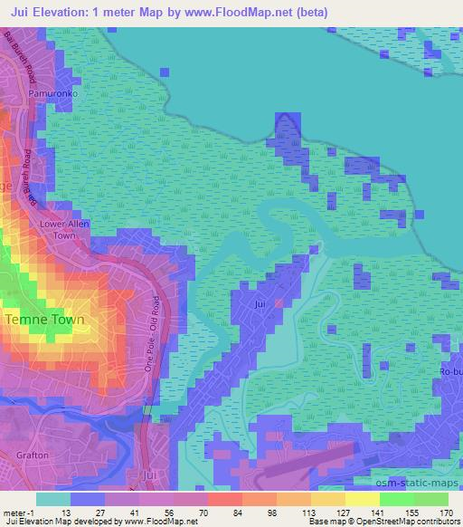 Jui,Sierra Leone Elevation Map