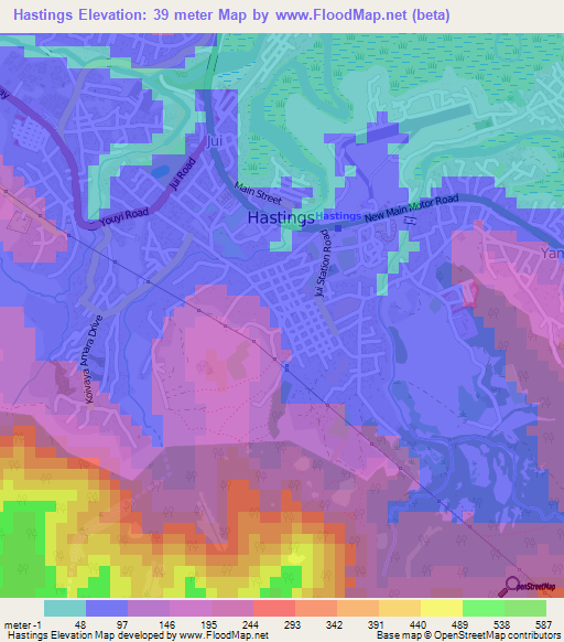 Hastings,Sierra Leone Elevation Map