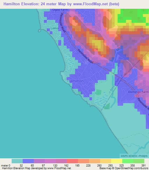 Hamilton,Sierra Leone Elevation Map