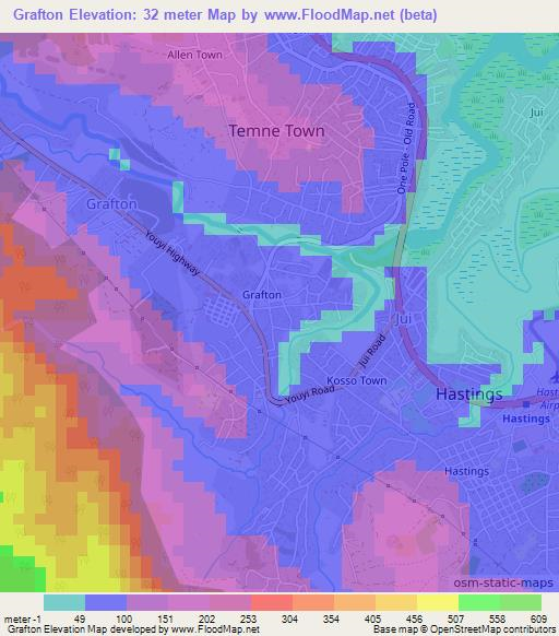 Grafton,Sierra Leone Elevation Map