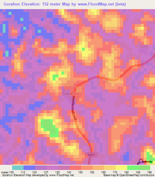 Gorahun,Sierra Leone Elevation Map