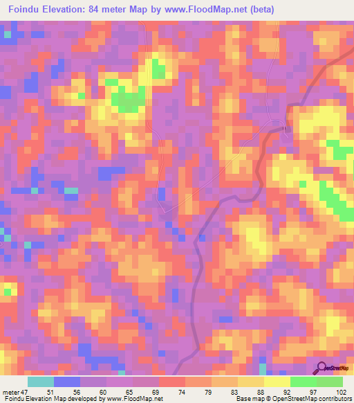 Foindu,Sierra Leone Elevation Map