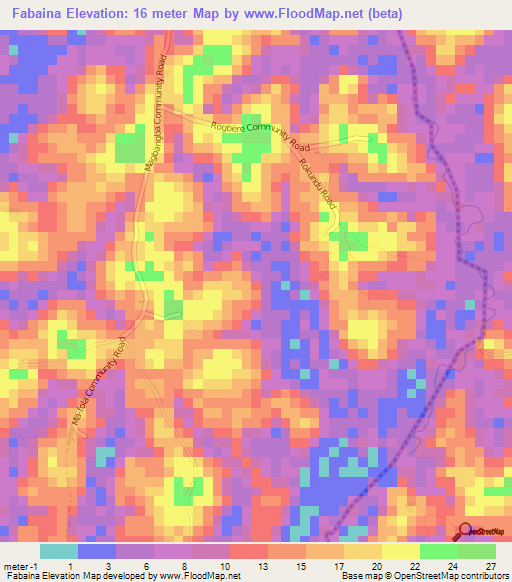 Fabaina,Sierra Leone Elevation Map