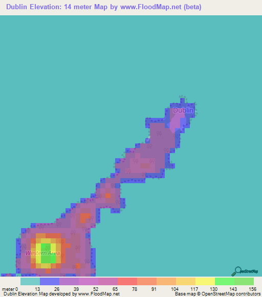 Dublin,Sierra Leone Elevation Map