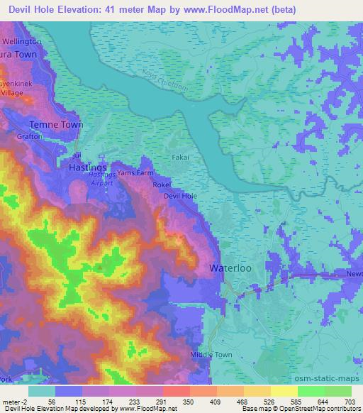 Devil Hole,Sierra Leone Elevation Map