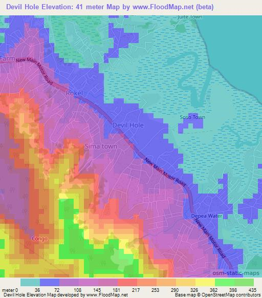 Devil Hole,Sierra Leone Elevation Map