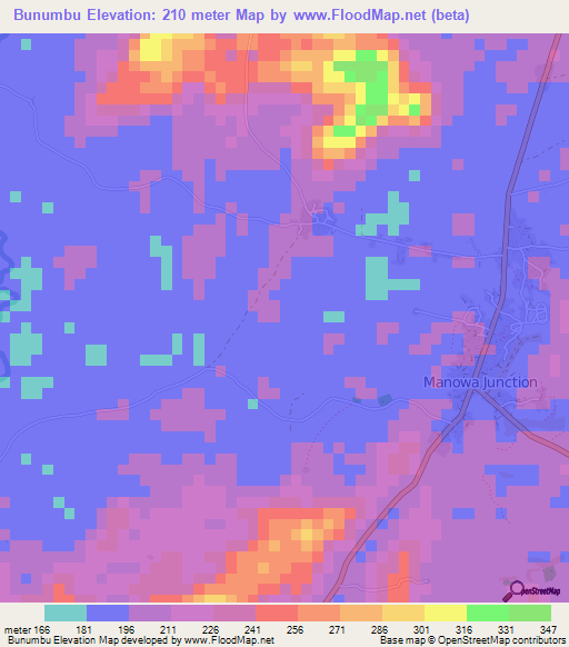 Bunumbu,Sierra Leone Elevation Map