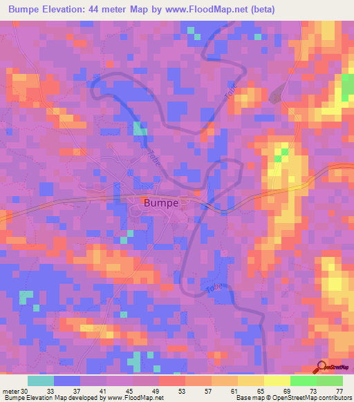 Bumpe,Sierra Leone Elevation Map