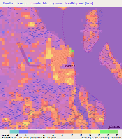 Bonthe,Sierra Leone Elevation Map