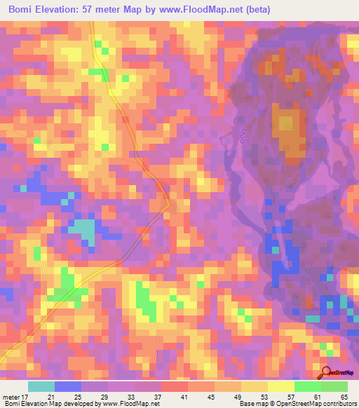 Bomi,Sierra Leone Elevation Map