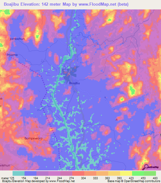 Boajibu,Sierra Leone Elevation Map