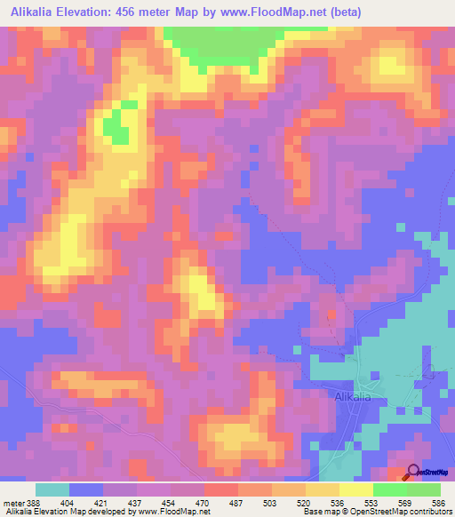 Alikalia,Sierra Leone Elevation Map