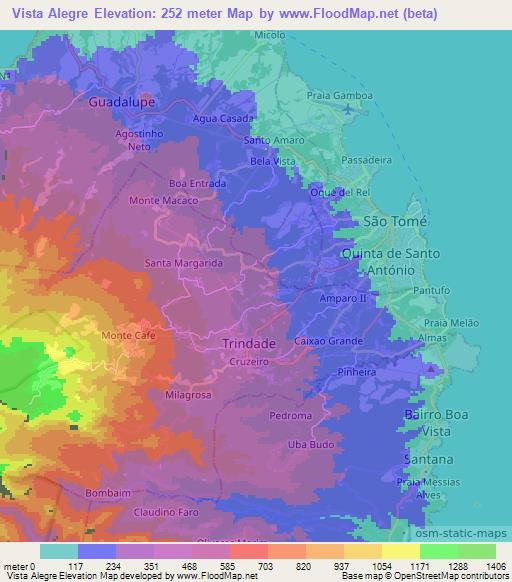 Vista Alegre,Sao Tome and Principe Elevation Map