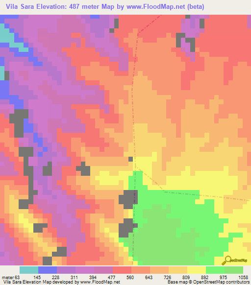 Vila Sara,Sao Tome and Principe Elevation Map