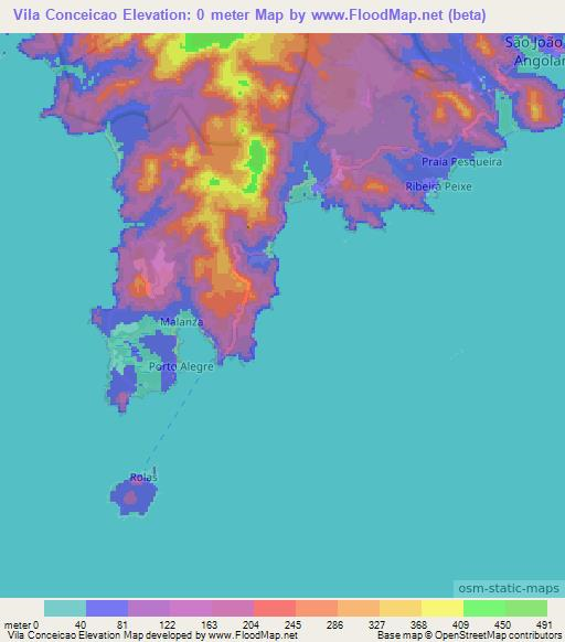 Vila Conceicao,Sao Tome and Principe Elevation Map