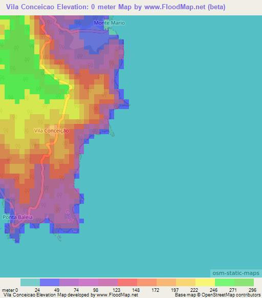 Vila Conceicao,Sao Tome and Principe Elevation Map