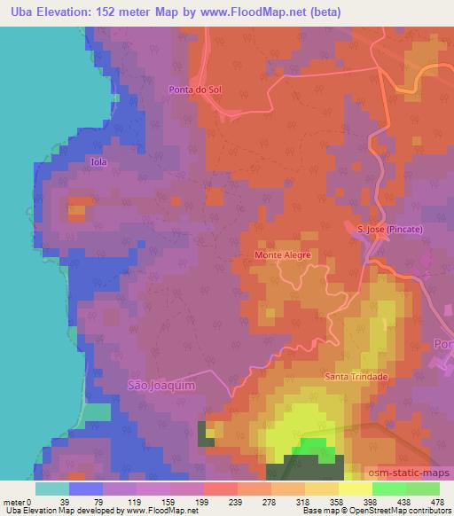 Uba,Sao Tome and Principe Elevation Map