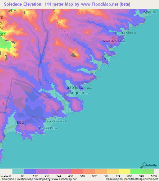 Soledade,Sao Tome and Principe Elevation Map