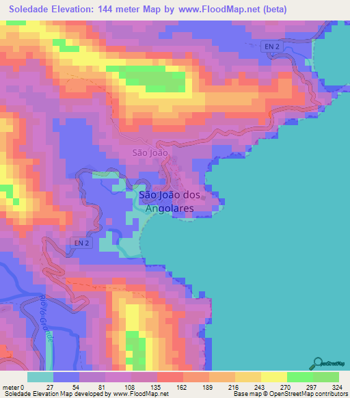 Soledade,Sao Tome and Principe Elevation Map