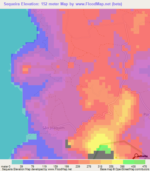 Sequeira,Sao Tome and Principe Elevation Map