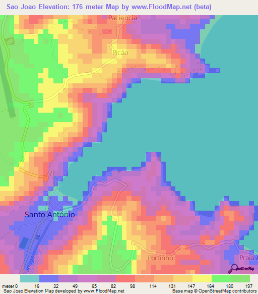 Sao Joao,Sao Tome and Principe Elevation Map