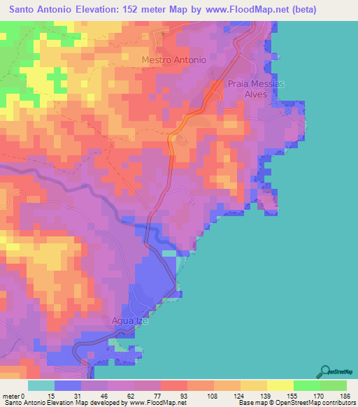 Santo Antonio,Sao Tome and Principe Elevation Map