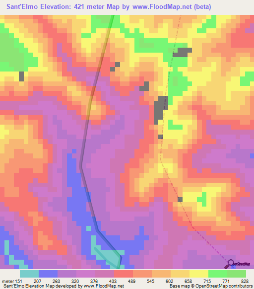 Sant'Elmo,Sao Tome and Principe Elevation Map