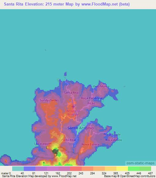 Santa Rita,Sao Tome and Principe Elevation Map