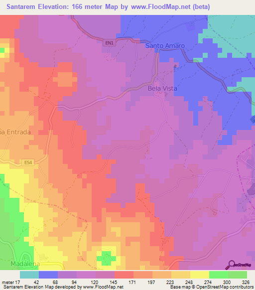 Santarem,Sao Tome and Principe Elevation Map