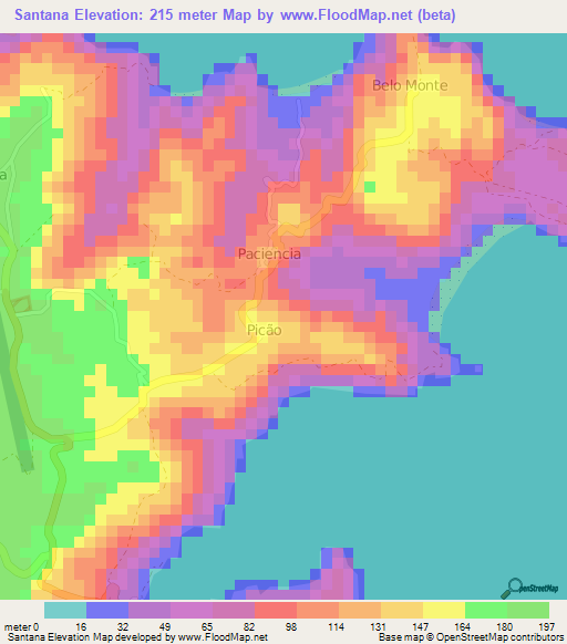 Santana,Sao Tome and Principe Elevation Map