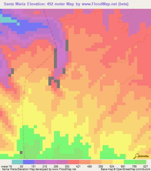 Santa Maria,Sao Tome and Principe Elevation Map