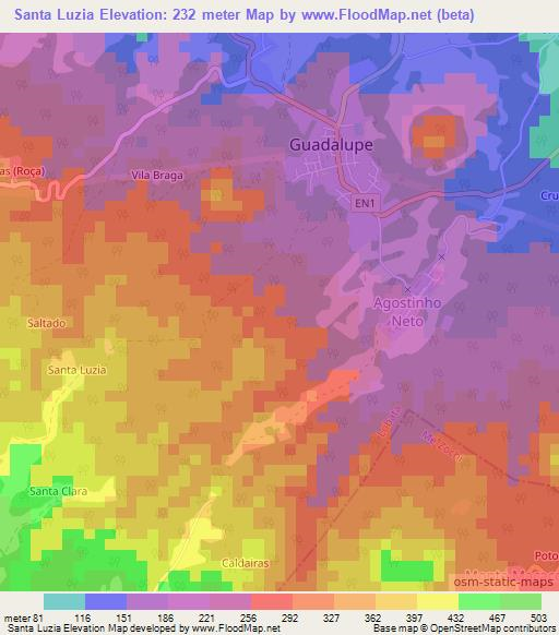 Santa Luzia,Sao Tome and Principe Elevation Map