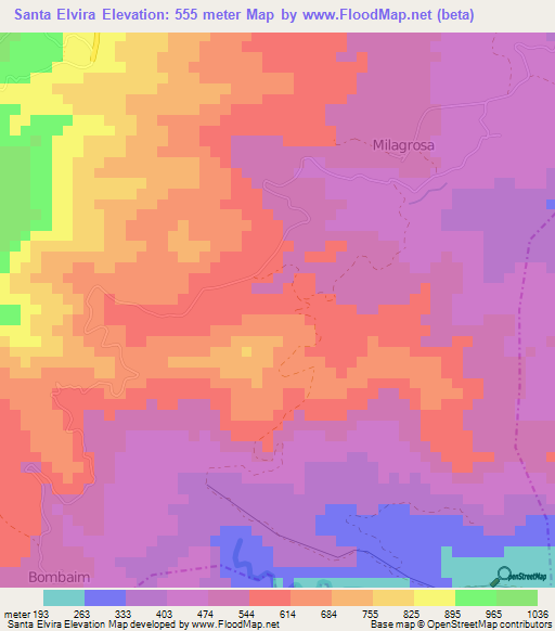 Santa Elvira,Sao Tome and Principe Elevation Map