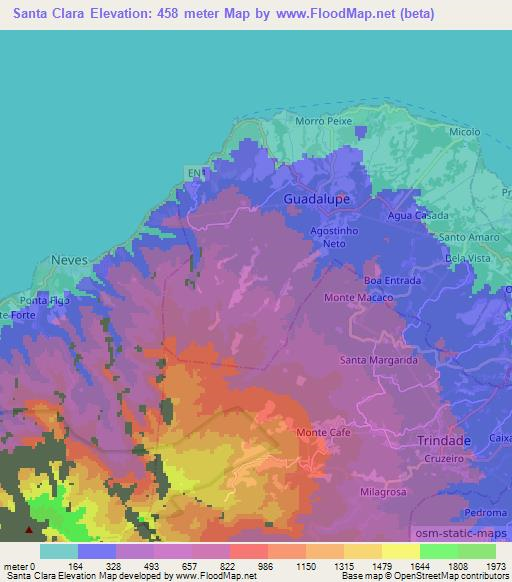 Santa Clara,Sao Tome and Principe Elevation Map