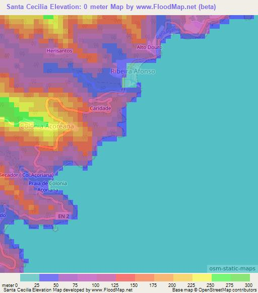 Santa Cecilia,Sao Tome and Principe Elevation Map