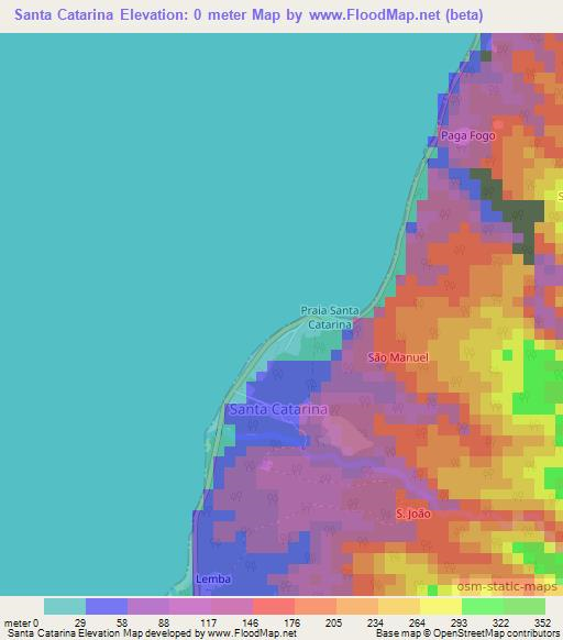 Santa Catarina,Sao Tome and Principe Elevation Map