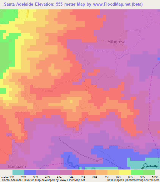 Santa Adelaide,Sao Tome and Principe Elevation Map