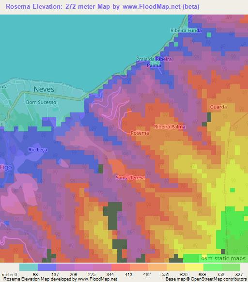 Rosema,Sao Tome and Principe Elevation Map