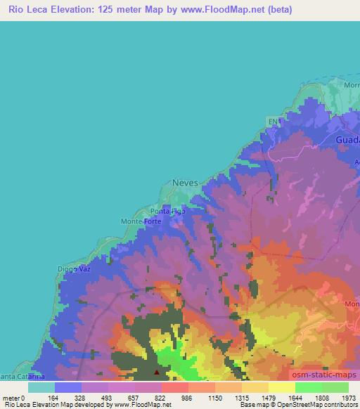 Rio Leca,Sao Tome and Principe Elevation Map