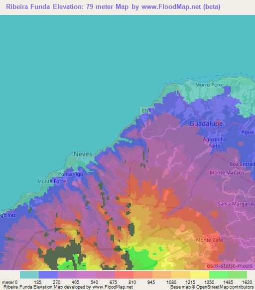 Ribeira Funda,Sao Tome and Principe Elevation Map