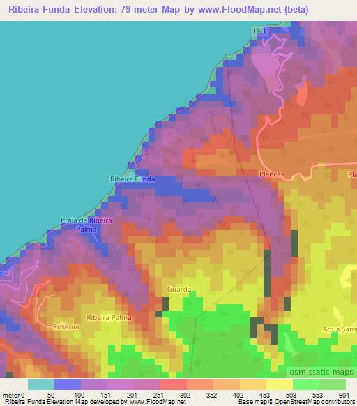 Ribeira Funda,Sao Tome and Principe Elevation Map