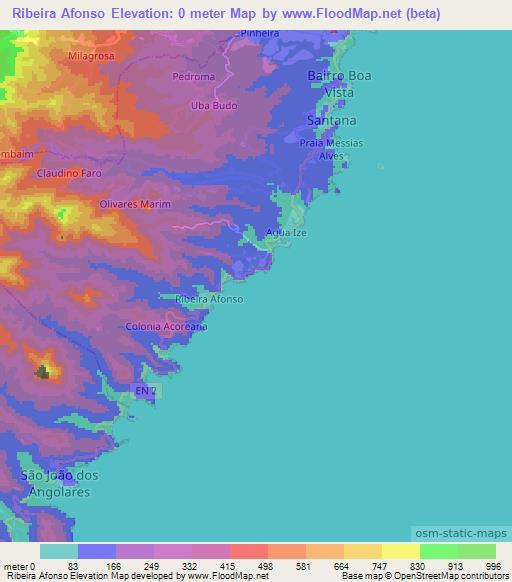 Ribeira Afonso,Sao Tome and Principe Elevation Map