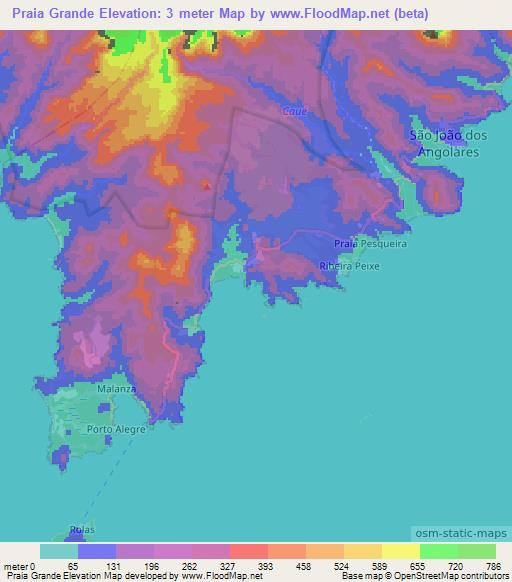 Praia Grande,Sao Tome and Principe Elevation Map