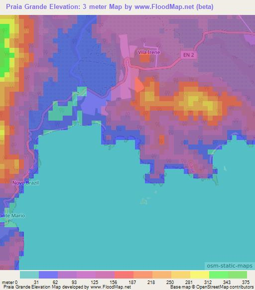 Praia Grande,Sao Tome and Principe Elevation Map